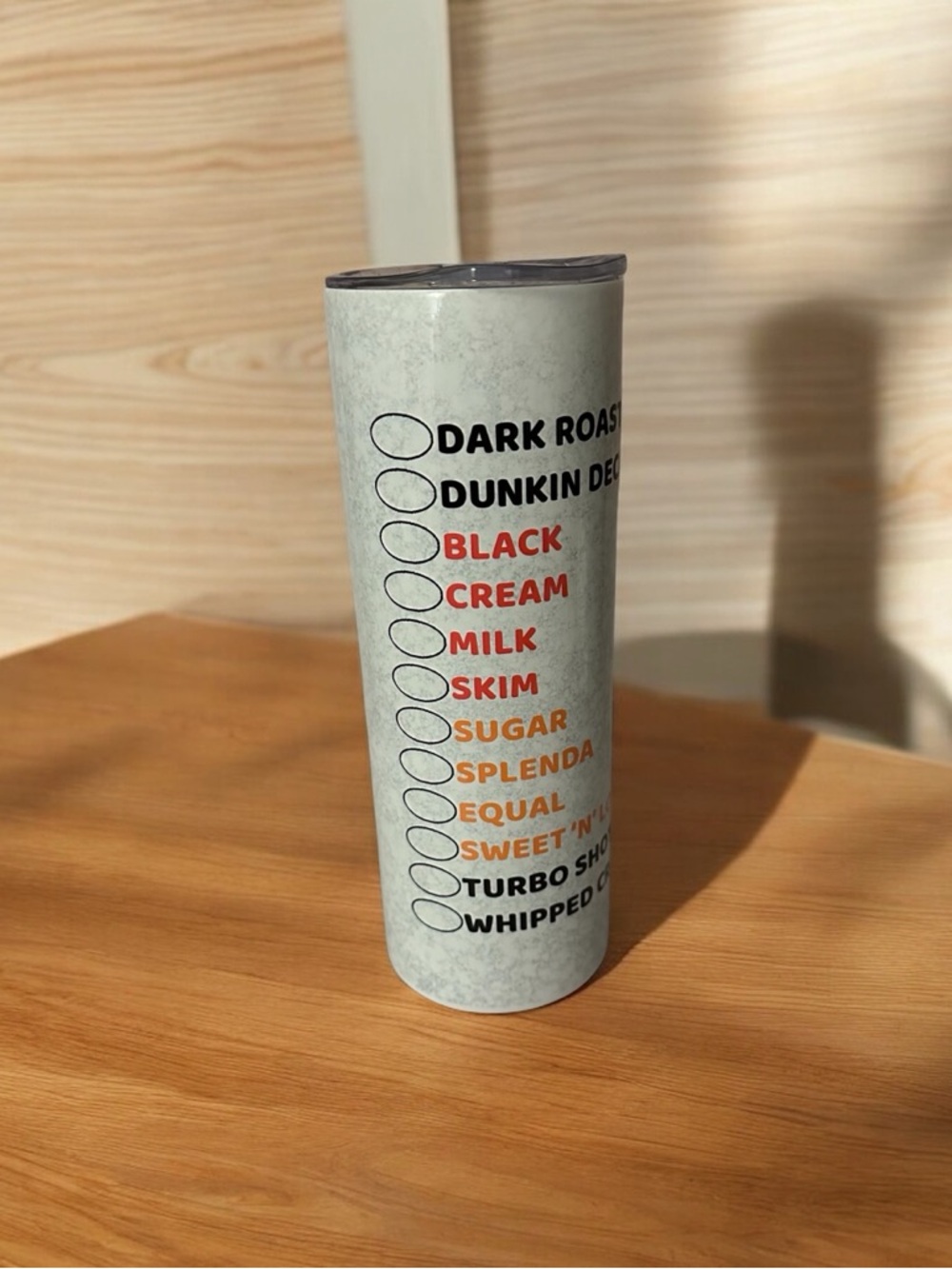 Coffee Shop Pink & Orange Tumbler – Donut Inspired – 20oz Cold Cup - Picture 3 of 4